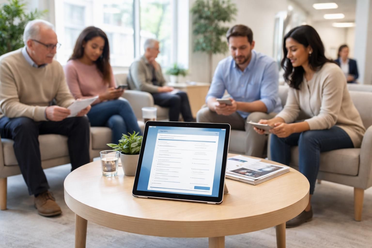 optimisez l'accueil de votre salle d'attente médicale avec des ipads pour faciliter la saisie des formulaires santé patients, améliorant ainsi le confort et l'efficacité.